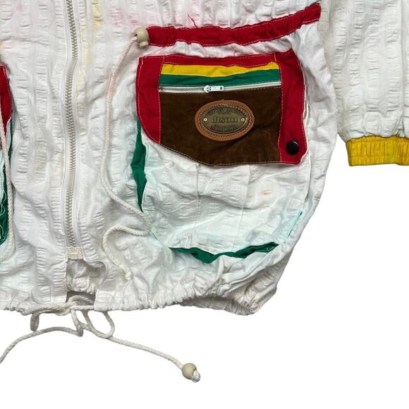 Vintage 80s Africa Unite Disan Lightweight Utility Jacket FLAW OSFA One Size - Picture 3 of 13